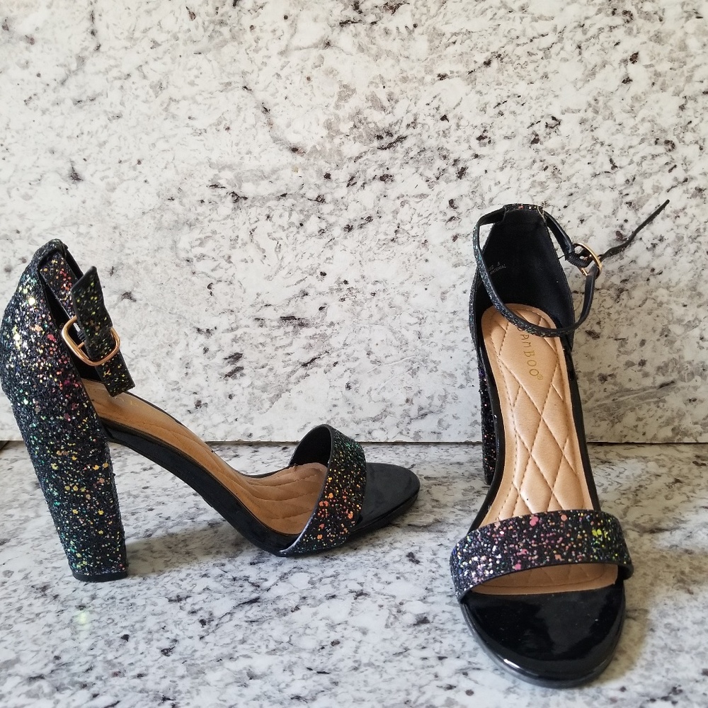 🌻Bamboo black block heels